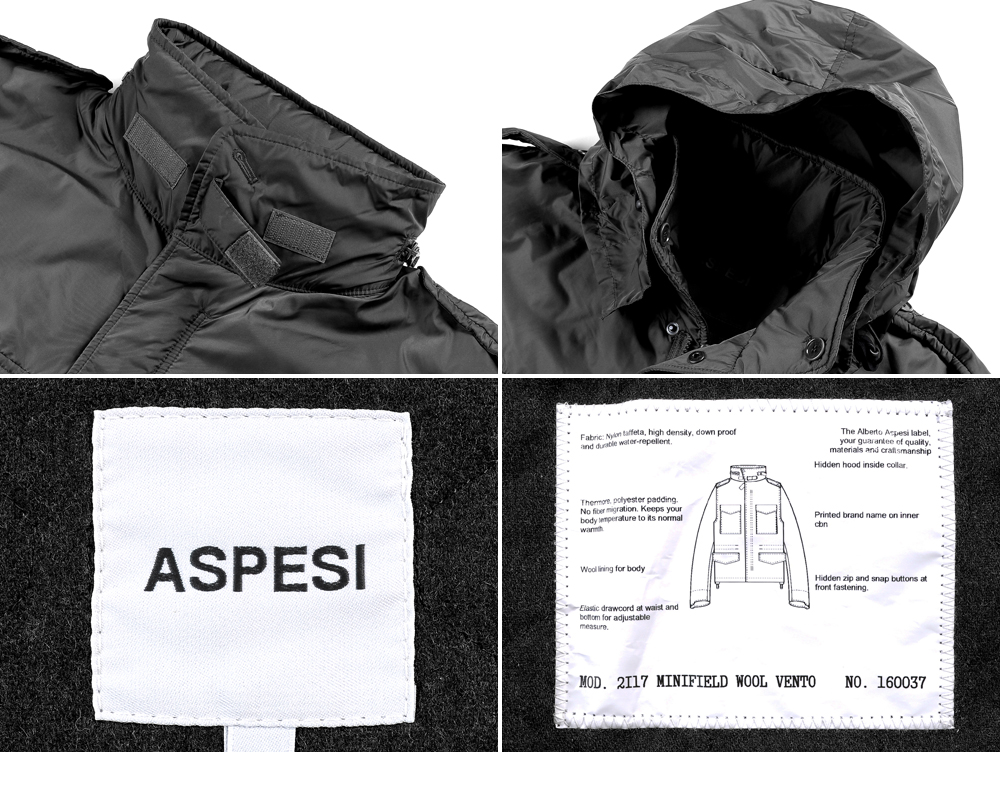 極美品 アスペジ MINIFIELD WOOL VENTO 中綿THERMORE