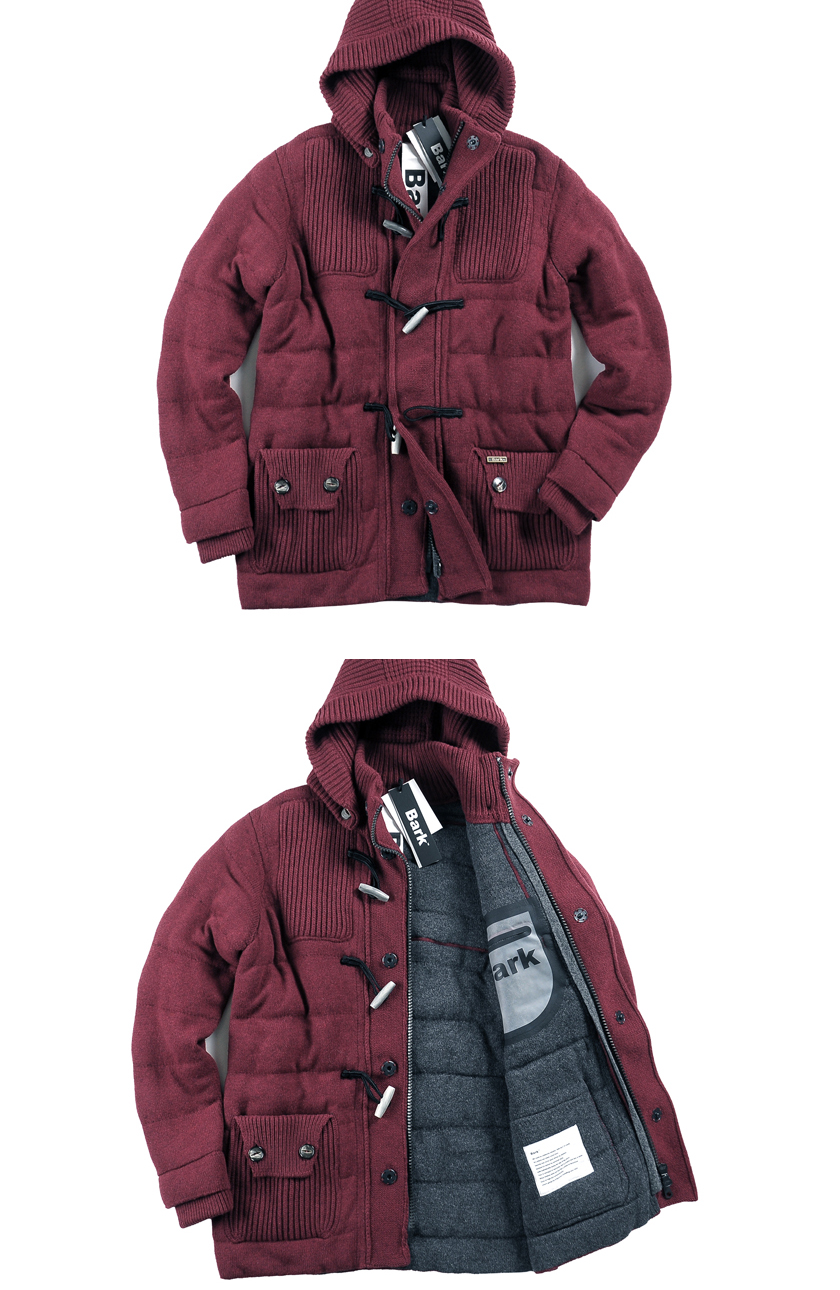 バーク】Bark ダッフルコート ニット オレンジ M イタリア製 美品 BARK